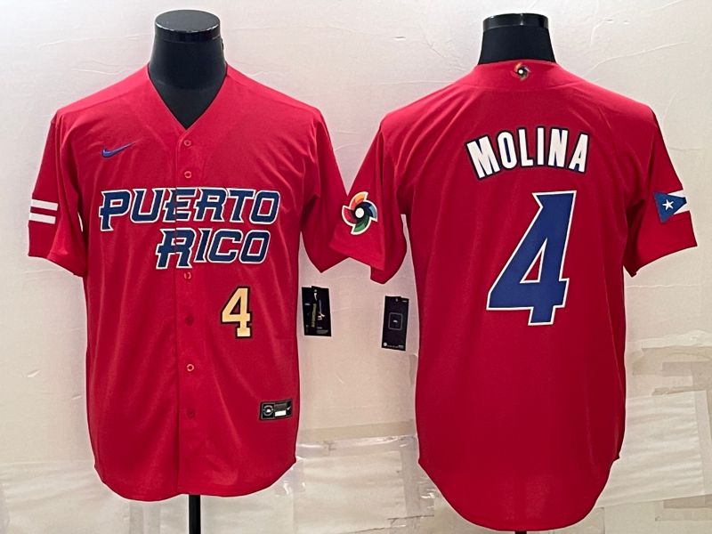 Men 2023 World Cub 4 Molina Red Nike MLB Jersey